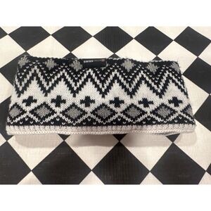 Swiss Tech Black White Fair Isle Knit Headband 3M Thinsulate Winter Ear Warmer